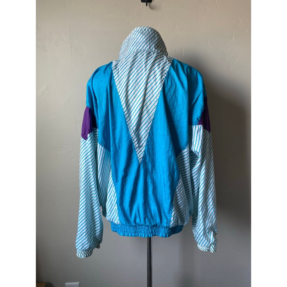 Vintage Blue and Purple Ellesse Women's Windbreaker and Pants Tracksuit- Size 3